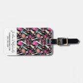 あなたの一流の|ネオン化粧パターンを加えて下さい ラゲッジタグ (正面横)