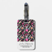 あなたの一流の|ネオン化粧パターンを加えて下さい ラゲッジタグ (裏面縦)