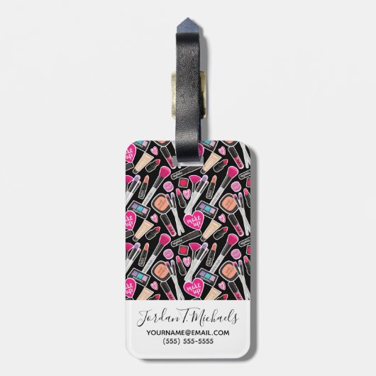 あなたの一流の|ネオン化粧パターンを加えて下さい ラゲッジタグ (裏面縦)