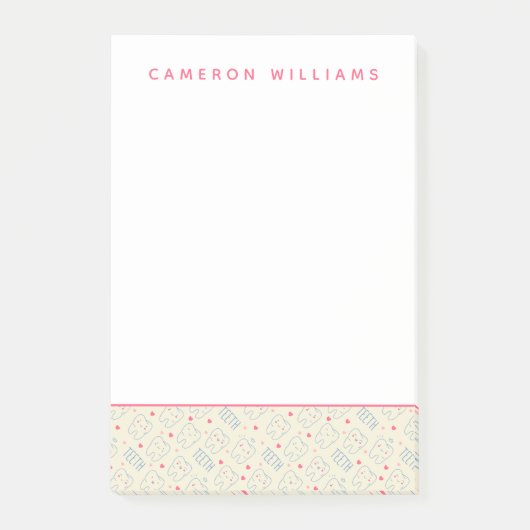 あなたの一流の|パステル調の幸せな歯パターンを加えて下さい ポストイット (正面)