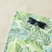 あなたの一流の|パステル調の熱帯シュロの葉を加えて下さい ビーチタオル (インサイチュ)