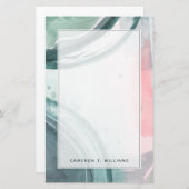 あなたの一流の|パステル調の筆記者-水彩画--を加えて下さい 便箋 (正面/裏面)