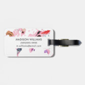 あなたの一流の|パステル調のComesticsの世界地図を加えて下さい ラゲッジタグ (裏面横)