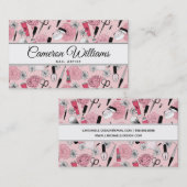 あなたの一流の|ピンクの花の美容製品を加えて下さい 名刺 (正面/裏面)