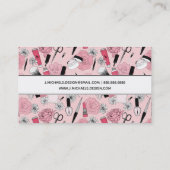 あなたの一流の|ピンクの花の美容製品を加えて下さい 名刺 (裏面)