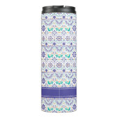 あなたの一流の|メキシコ鳥のタイルの民芸パターンを加えて下さい タンブラー (裏面)