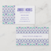 あなたの一流の|メキシコ鳥のタイルの民芸パターンを加えて下さい 名刺 (正面/裏面)