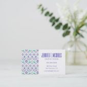 あなたの一流の|メキシコ鳥のタイルの民芸パターンを加えて下さい 名刺 (スタンド正面)