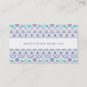 あなたの一流の|メキシコ鳥のタイルの民芸パターンを加えて下さい 名刺 (裏面)