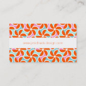 あなたの一流の|レトロのオレンジくさびパターンを加えて下さい 名刺 (裏面)