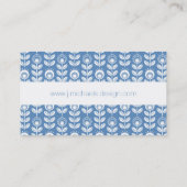 あなたの一流の|レトロのスカンジナビアの青いパターンを加えて下さい 名刺 (裏面)