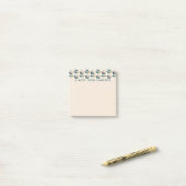 あなたの一流の|レトロのターコイズの花柄パターンを加えて下さい ポストイット (デスク上)