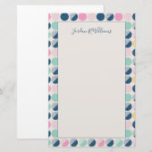 あなたの一流の|レトロの半円パターンを加えて下さい 便箋 (正面/裏面)