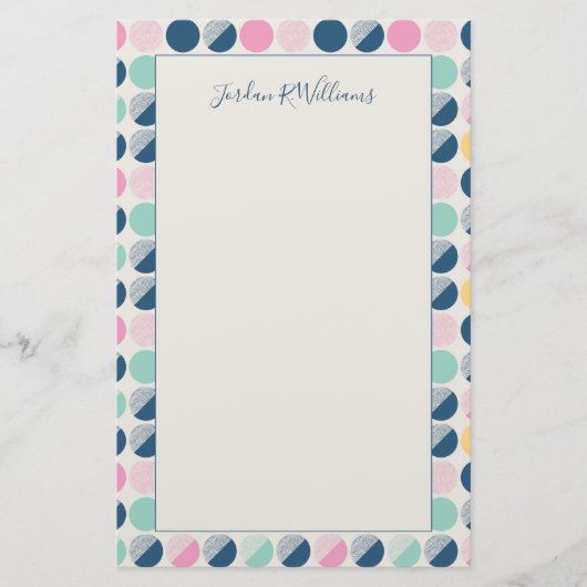 あなたの一流の|レトロの半円パターンを加えて下さい 便箋 (正面)