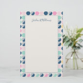 あなたの一流の|レトロの半円パターンを加えて下さい 便箋 (スタンド正面)