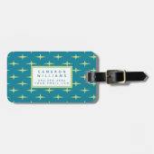 あなたの一流の|レトロの原子力時代の星パターンを加えて下さい ラゲッジタグ (正面横)