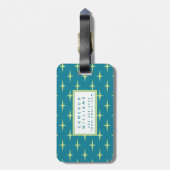 あなたの一流の|レトロの原子力時代の星パターンを加えて下さい ラゲッジタグ (裏面縦)