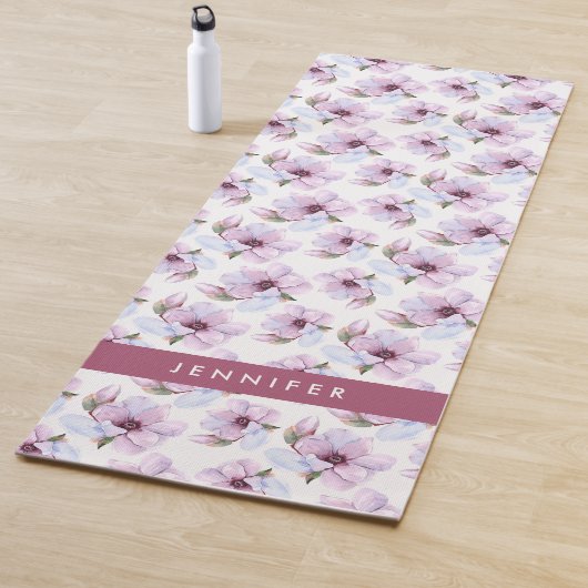 あなたの一流の|ロマンチックな花パターンを加えて下さい ヨガマット (インサイチュ)