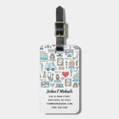 あなたの一流の|医学のデザインパターンを加えて下さい ラゲッジタグ (正面縦)