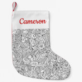 あなたの一流の|医学B&Wパターンを加えて下さい スモールクリスマスストッキング (正面)