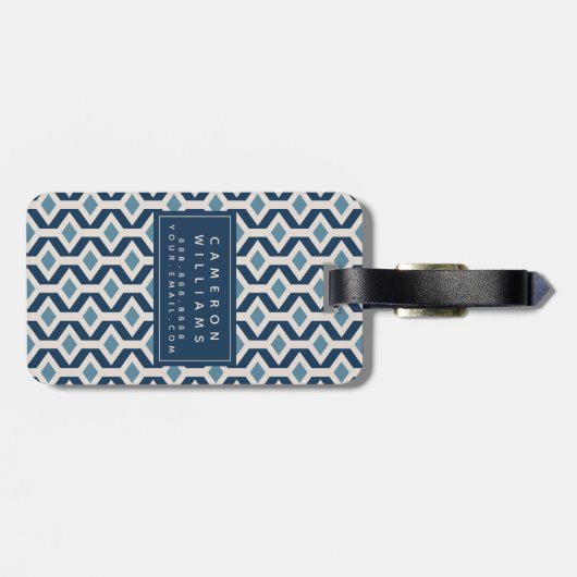 あなたの一流の|原子時代によってインスパイア幾何学的加えて下さい ラゲッジタグ (裏面横)