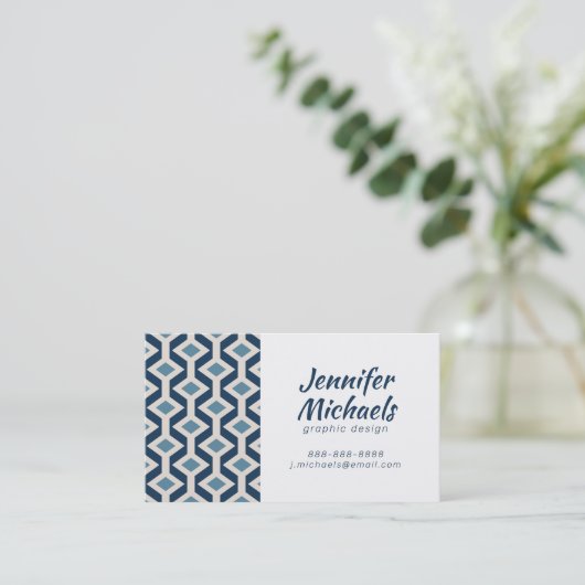 あなたの一流の|原子時代によってインスパイア幾何学的加えて下さい 名刺 (スタンド正面)