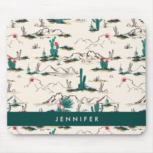 あなたの一流の|咲くSucculentsパターンを加えて下さい マウスパッド (正面)