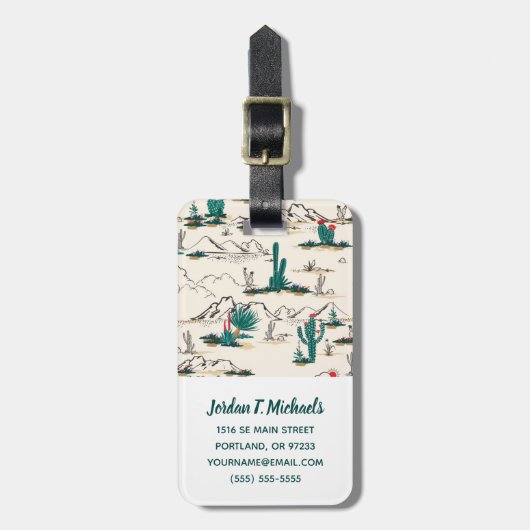 あなたの一流の|咲くSucculentsパターンを加えて下さい ラゲッジタグ (正面縦)