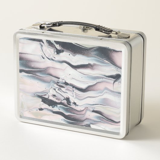 あなたの一流の|大理石模様をつけるVの穀物を加えて下さい メタルランチボックス (裏面)