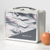 あなたの一流の|大理石模様をつけるVの穀物を加えて下さい メタルランチボックス (インサイチュ)