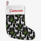 あなたの一流の|幸せなラマパターンを加えて下さい スモールクリスマスストッキング (正面)