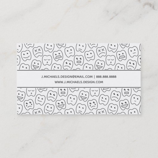 あなたの一流の|幸せな歯パターンを加えて下さい 名刺 (裏面)