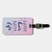 あなたの一流の|幸せな毛の幸せな生命を加えて下さい ラゲッジタグ (正面横)