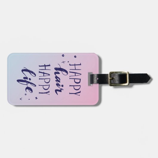 あなたの一流の|幸せな毛の幸せな生命を加えて下さい ラゲッジタグ (正面横)