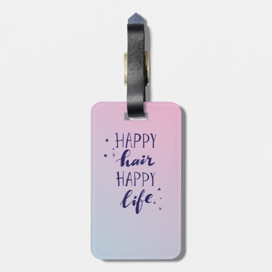 あなたの一流の|幸せな毛の幸せな生命を加えて下さい ラゲッジタグ (裏面縦)