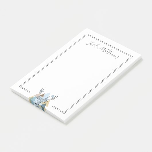 あなたの一流の|幾何学的なシカのポートレートを加えて下さい ポストイット (アングル)