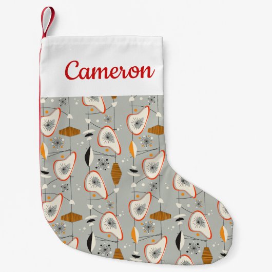 あなたの一流の|幾何学的なティール（緑がかった色）及び青いパターンを加えて下さい スモールクリスマスストッキング (正面)