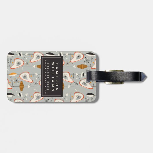 あなたの一流の|幾何学的なティール(緑がかった色)及び青いパターンを加えて下さい ラゲッジタグ (裏面横)