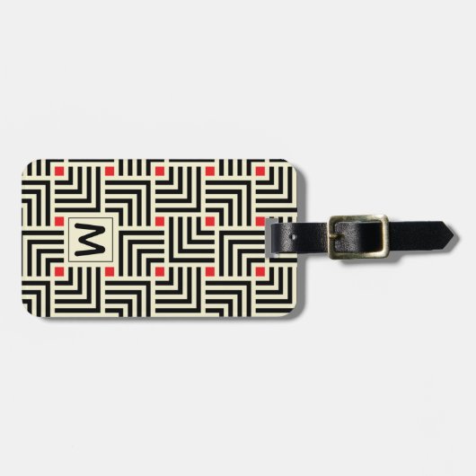 あなたの一流の|幾何学的なラインパターンを加えて下さい ラゲッジタグ (正面横)