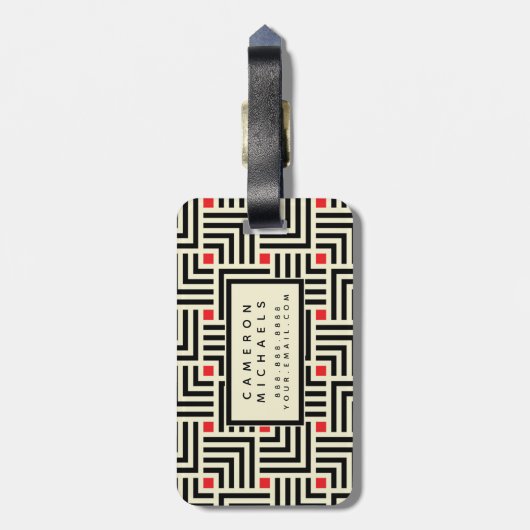 あなたの一流の|幾何学的なラインパターンを加えて下さい ラゲッジタグ (裏面縦)