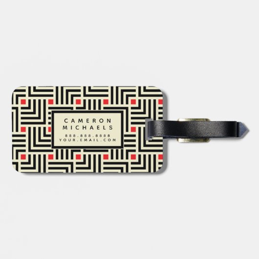 あなたの一流の|幾何学的なラインパターンを加えて下さい ラゲッジタグ (裏面横)