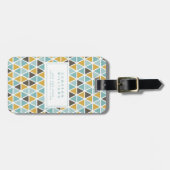 あなたの一流の|幾何学的な三角形パターンを加えて下さい ラゲッジタグ (正面横)