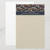 あなたの一流の|幾何学的な円パターンを半加えて下さい 便箋 (正面/裏面)