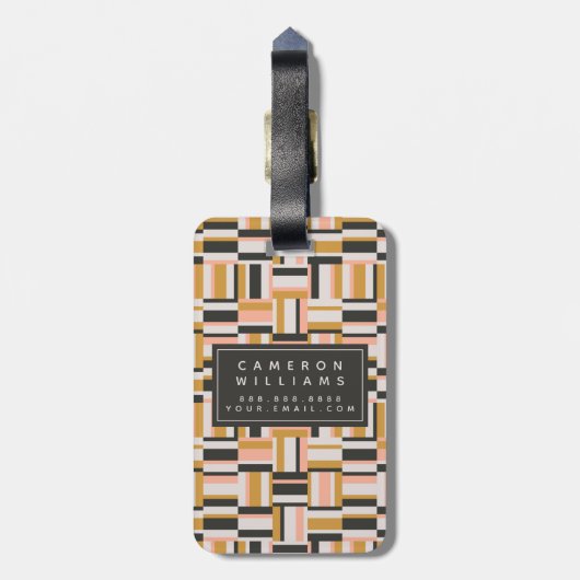 あなたの一流の|幾何学的な形パターンを加えて下さい ラゲッジタグ (裏面縦)