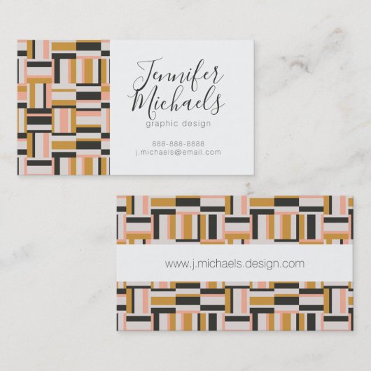 あなたの一流の|幾何学的な形パターンを加えて下さい 名刺 (正面/裏面)