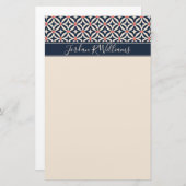 あなたの一流の|幾何学的な星パターンを加えて下さい 便箋 (正面/裏面)