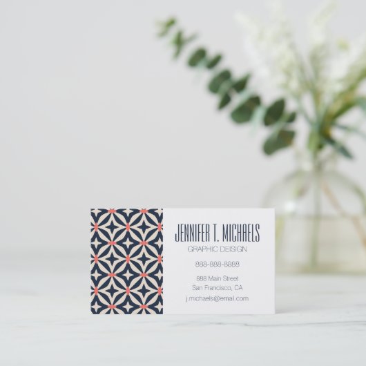 あなたの一流の|幾何学的な星パターンを加えて下さい 名刺 (スタンド正面)