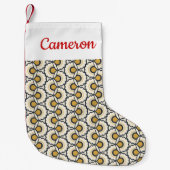 あなたの一流の|幾何学的な花パターンを加えて下さい スモールクリスマスストッキング (正面)