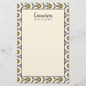 あなたの一流の|幾何学的な花パターンを加えて下さい 便箋 (正面)