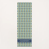 あなたの一流の|幾何学的な金ゴールド及び青いパターンを加えて下さい ヨガマット (正面)